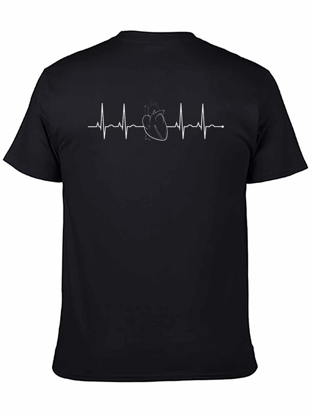 Heartbeat Heart Graphic Tee - Black Cotton