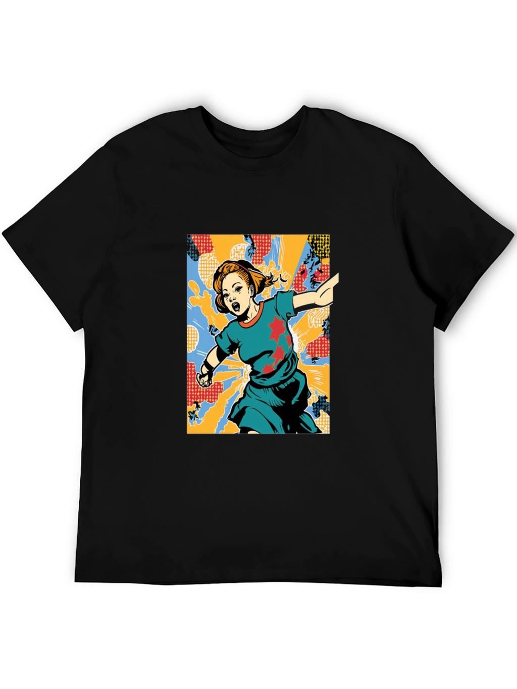Graphic Print T-Shirt: Girl with Star