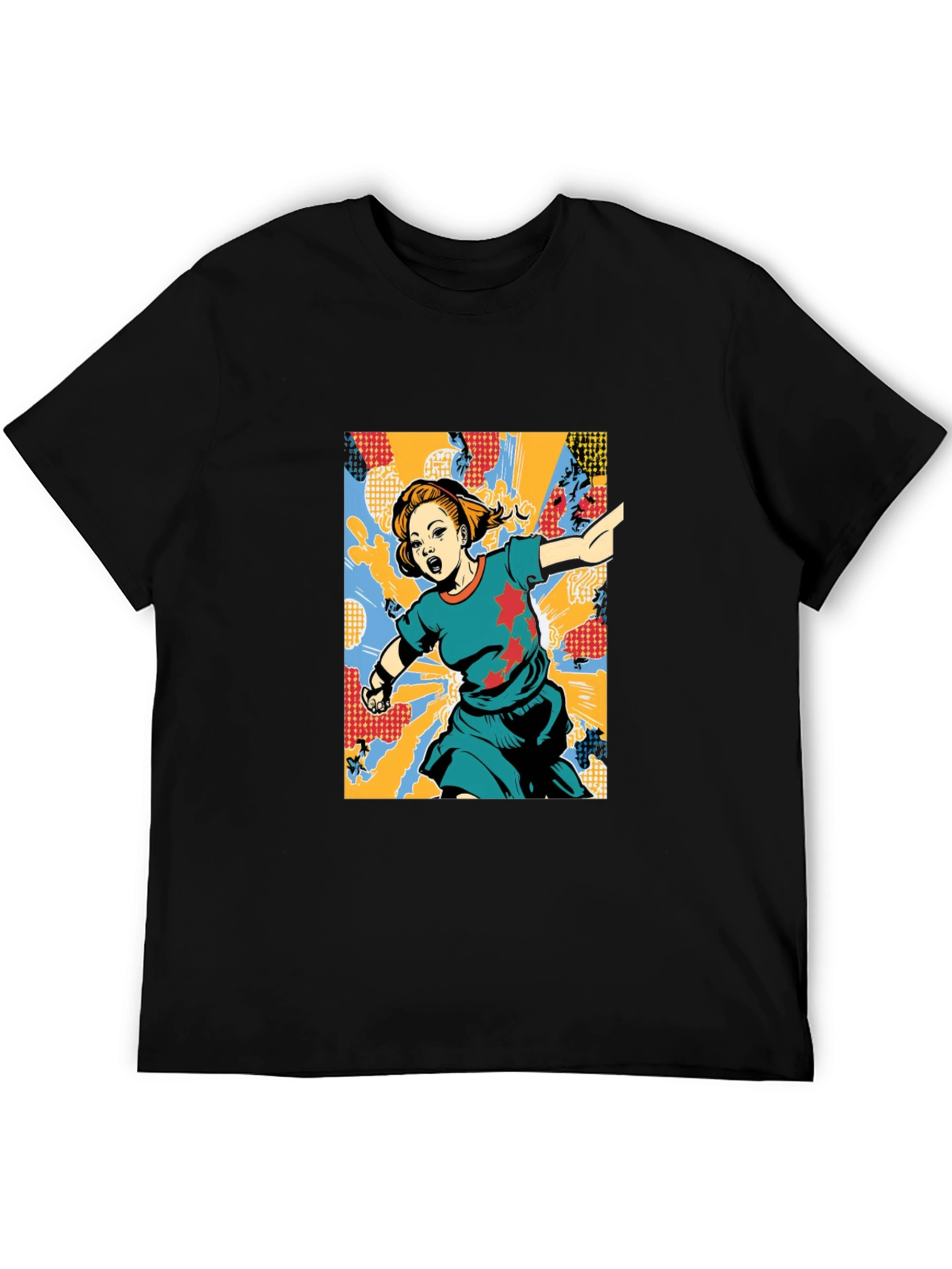 Graphic Print T-Shirt: Girl with Star