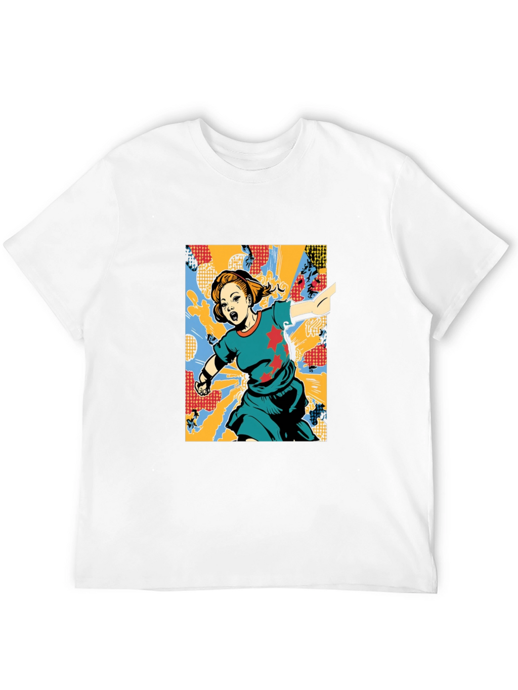 Graphic Print T-Shirt: Girl with Star