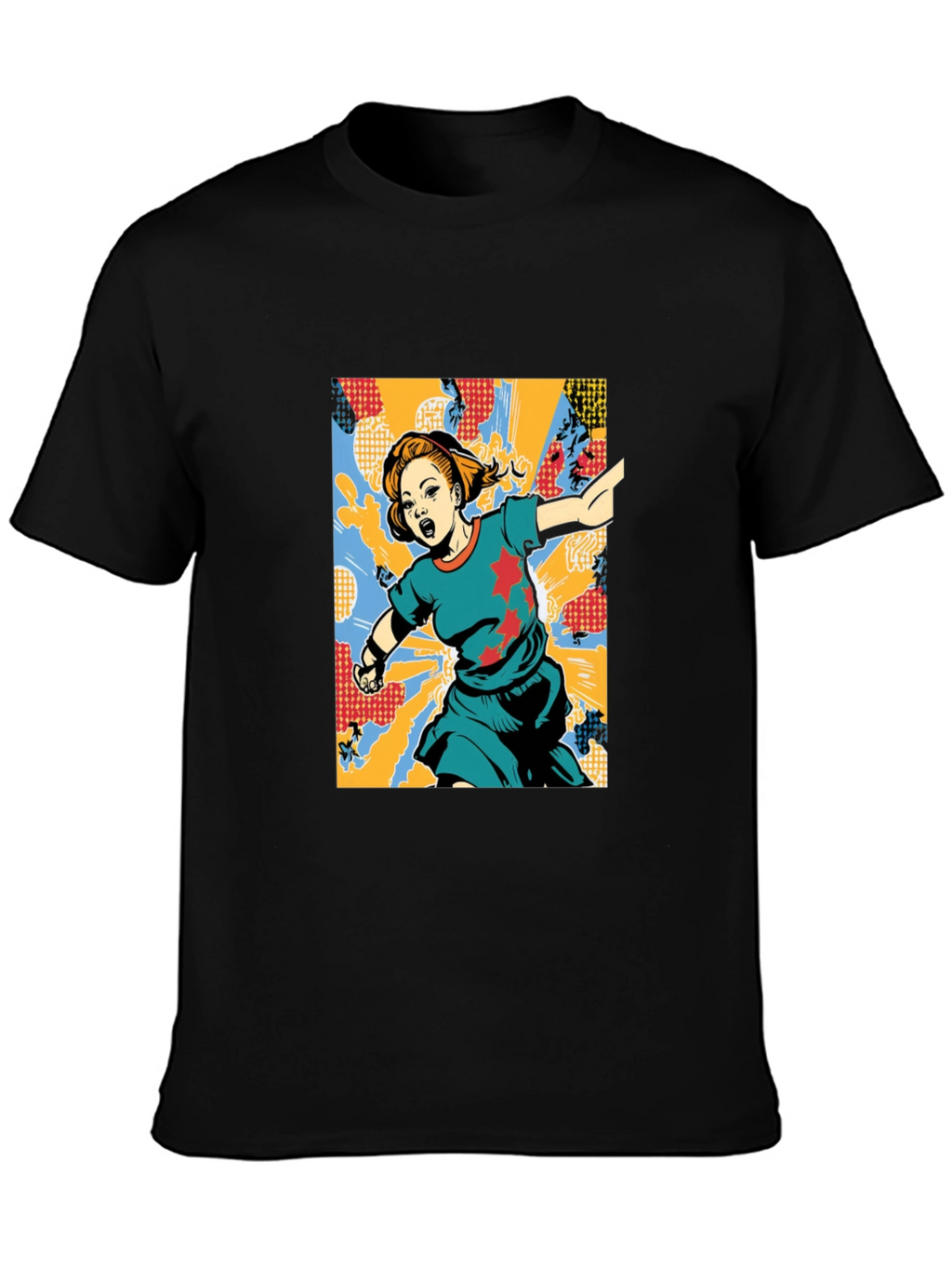 Graphic Print T-Shirt: Girl with Star