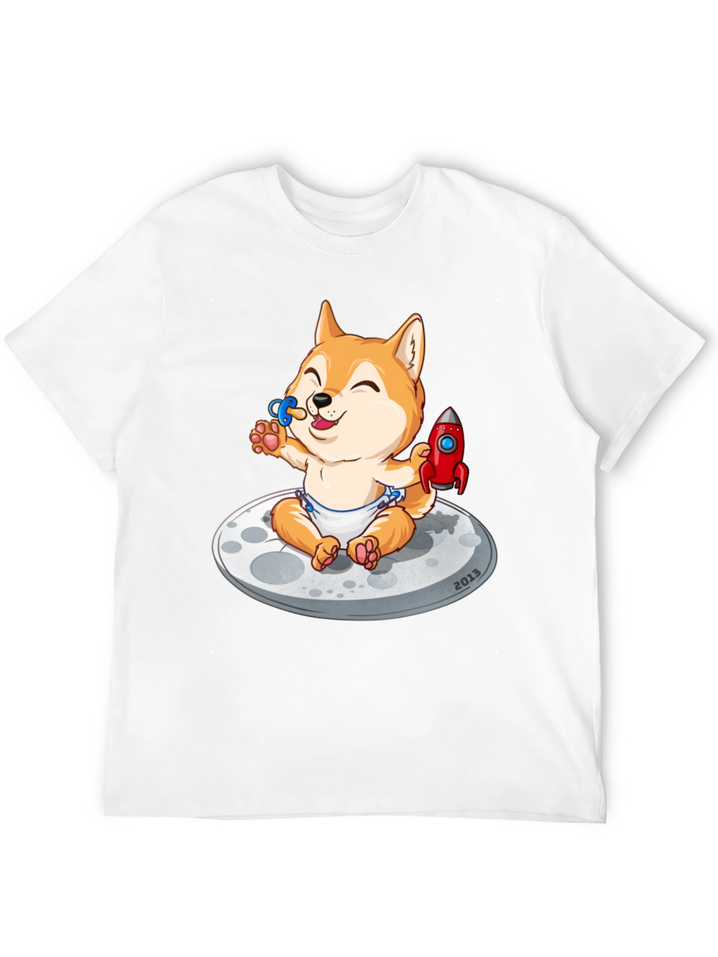Cute Doge Baby on Moon T-Shirt