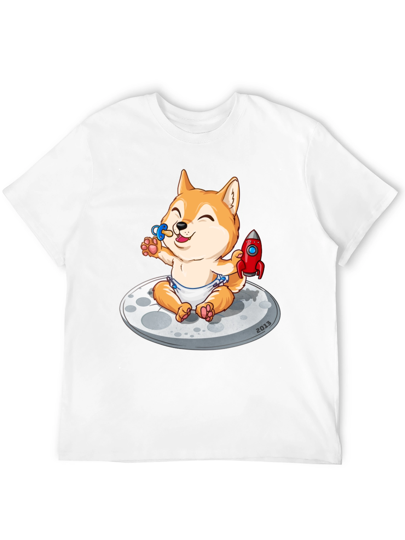 Cute Doge Baby on Moon T-Shirt