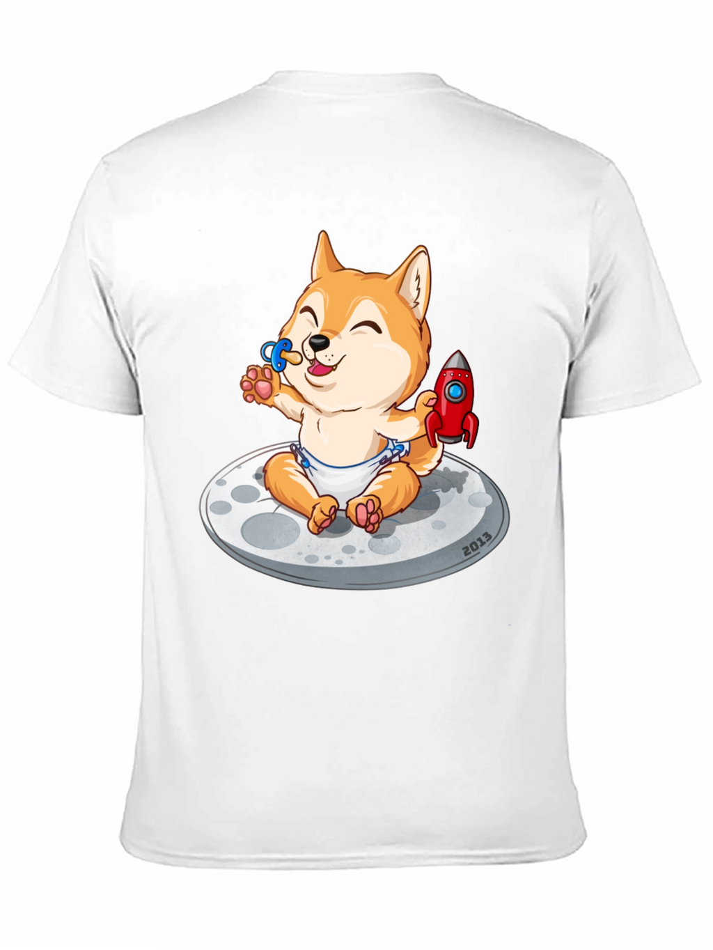 Cute Doge Baby on Moon T-Shirt