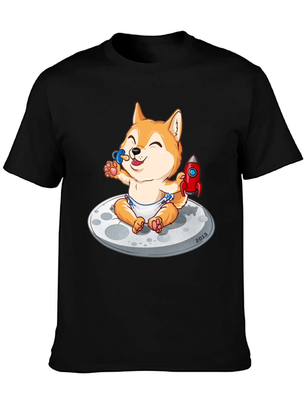 Cute Doge Baby on Moon T-Shirt
