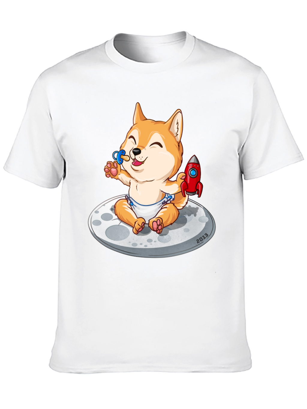 Cute Doge Baby on Moon T-Shirt