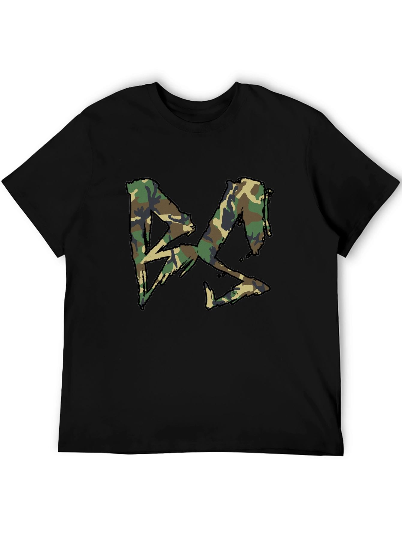 Camo Graphic Tee - Mens Black Short Sleeve Shirt