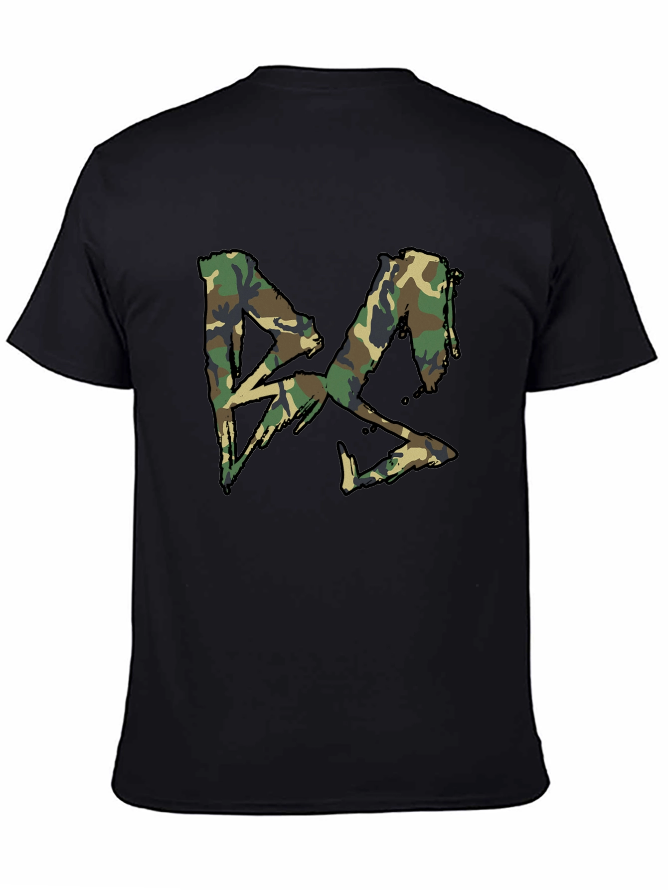Camo Graphic Tee - Mens Black Short Sleeve Shirt