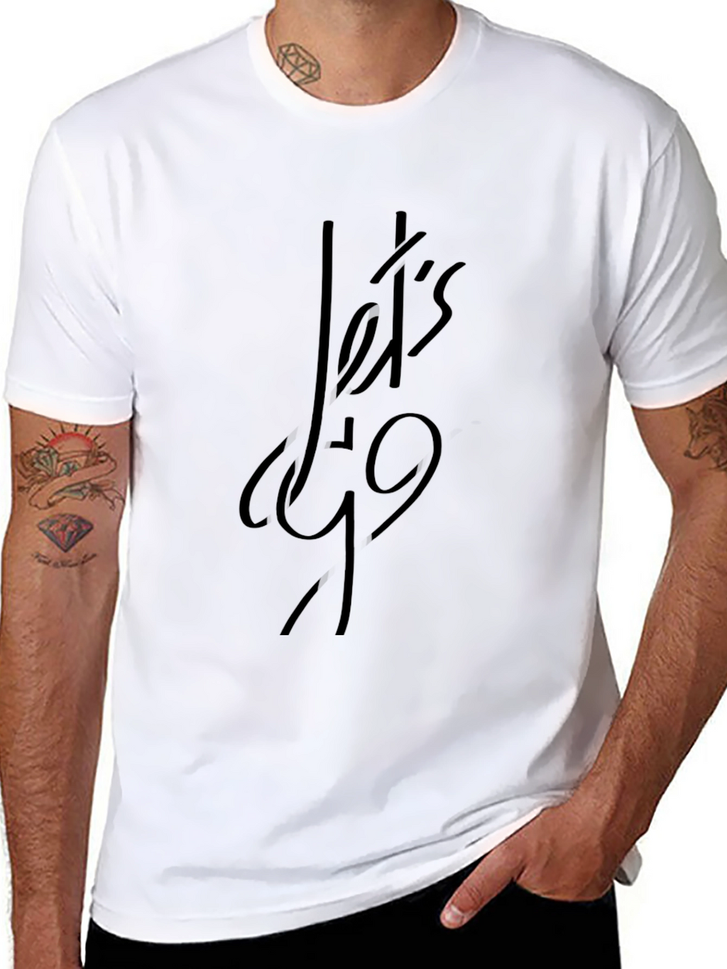 Lets Go Graphic Print Black T-Shirt