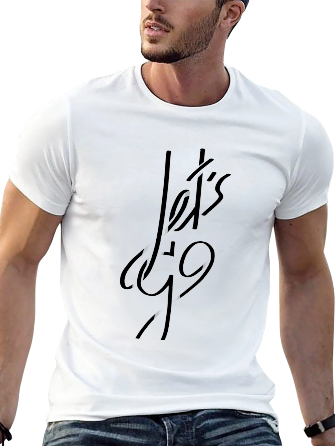 Lets Go Graphic Print Black T-Shirt