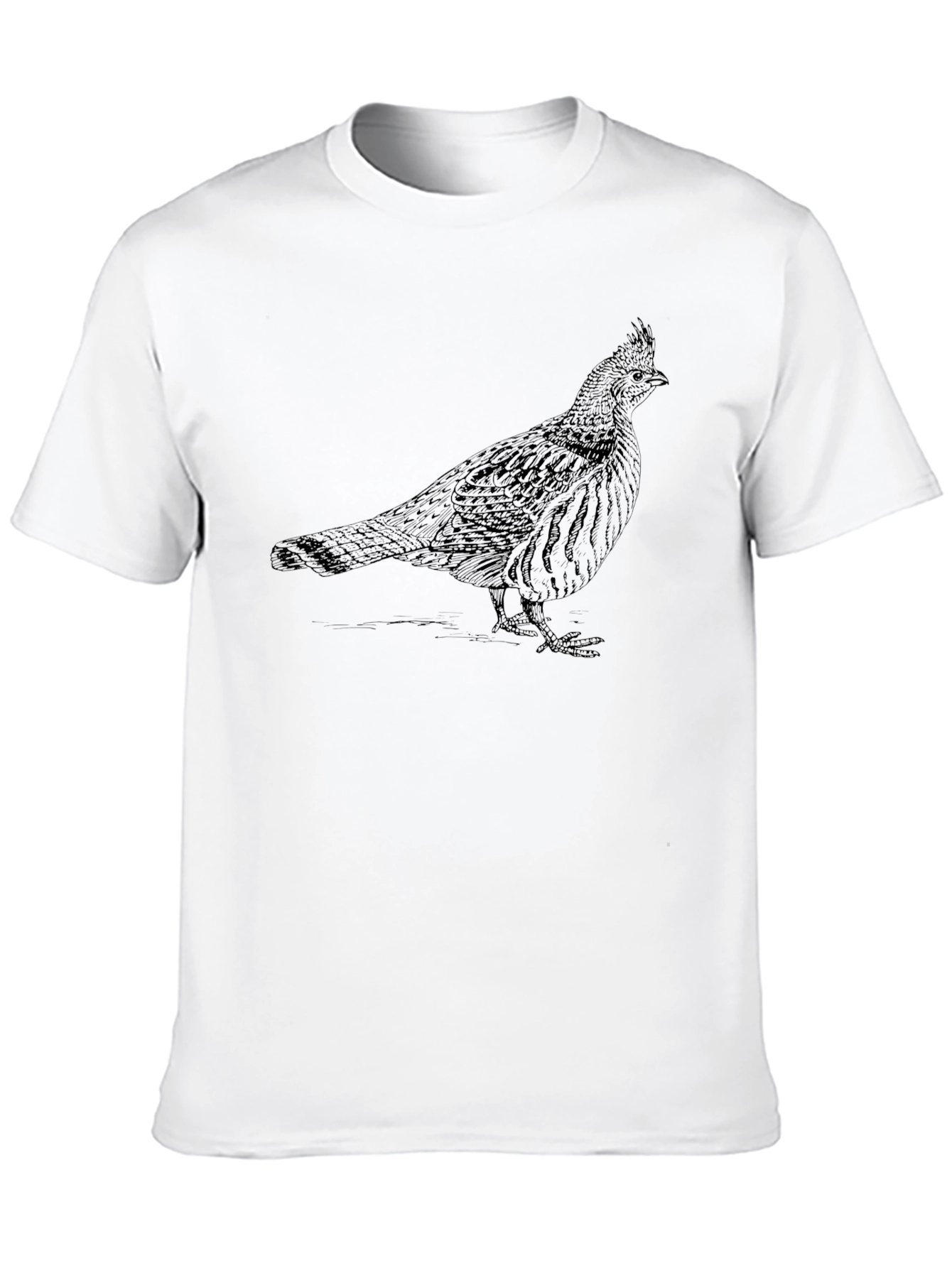 Mens Black T-Shirt with Bird Print