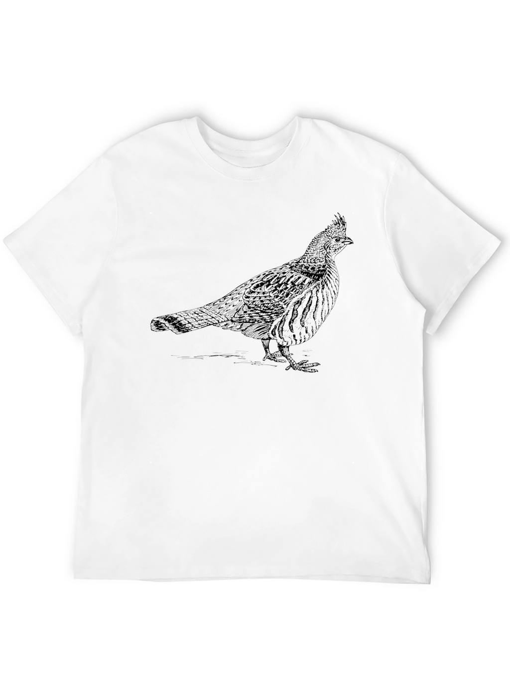 Mens Black T-Shirt with Bird Print