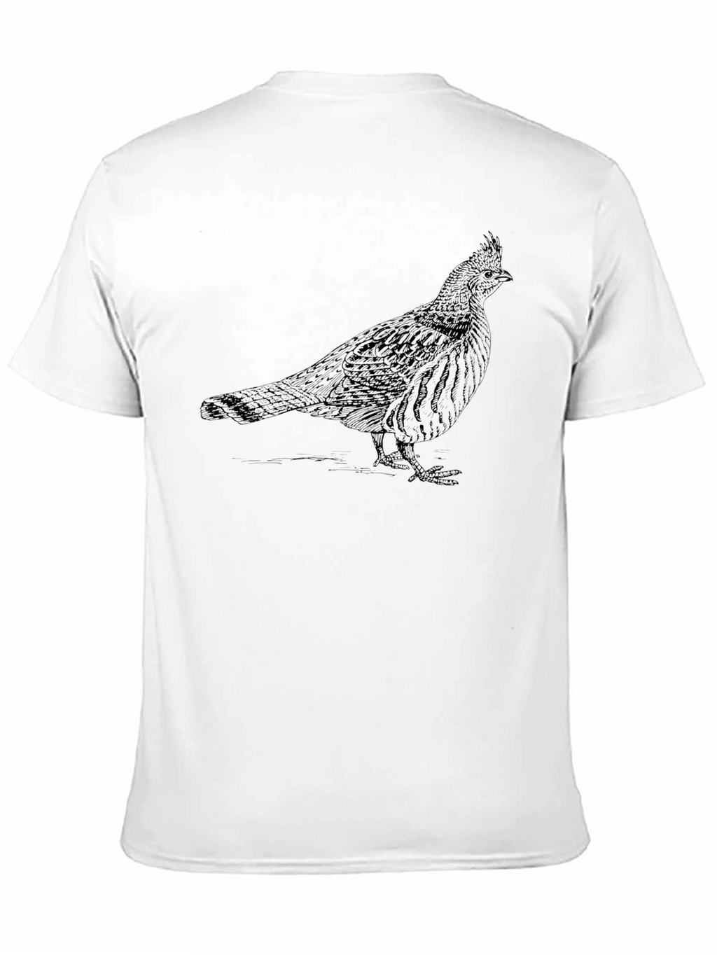 Mens Black T-Shirt with Bird Print