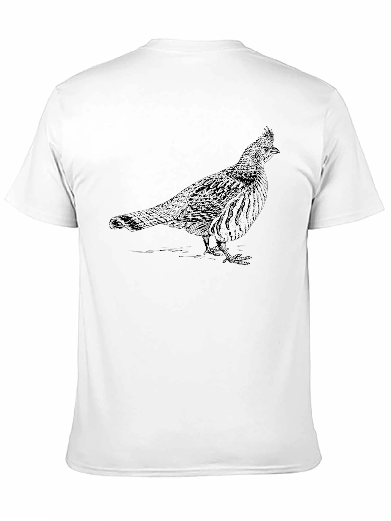 Mens Black T-Shirt with Bird Print
