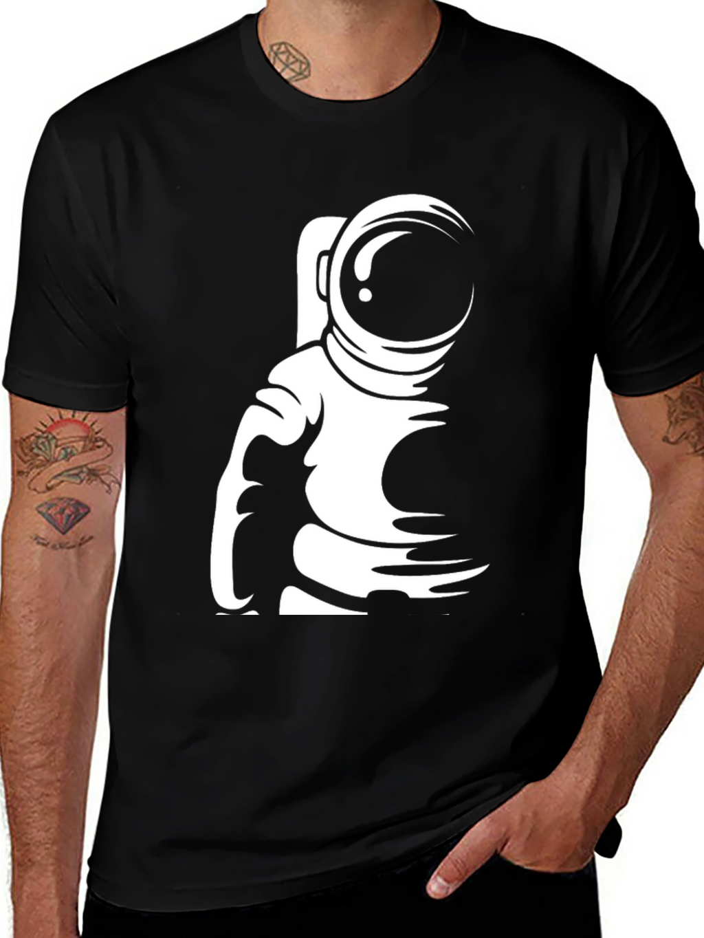 Astronaut Graphic Black T-Shirt