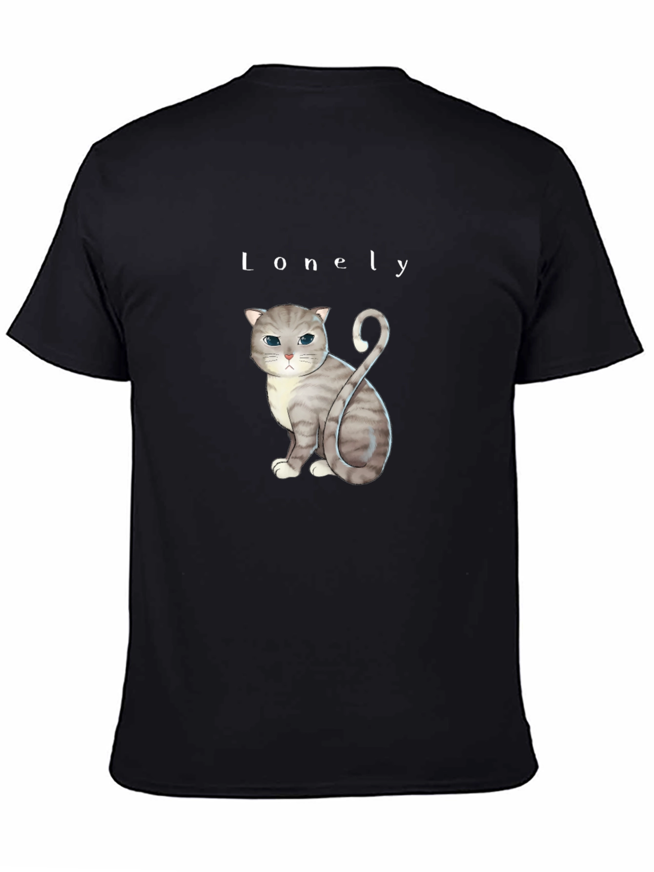 Lonely Cat Graphic T-Shirt - Unisex Cotton Tee
