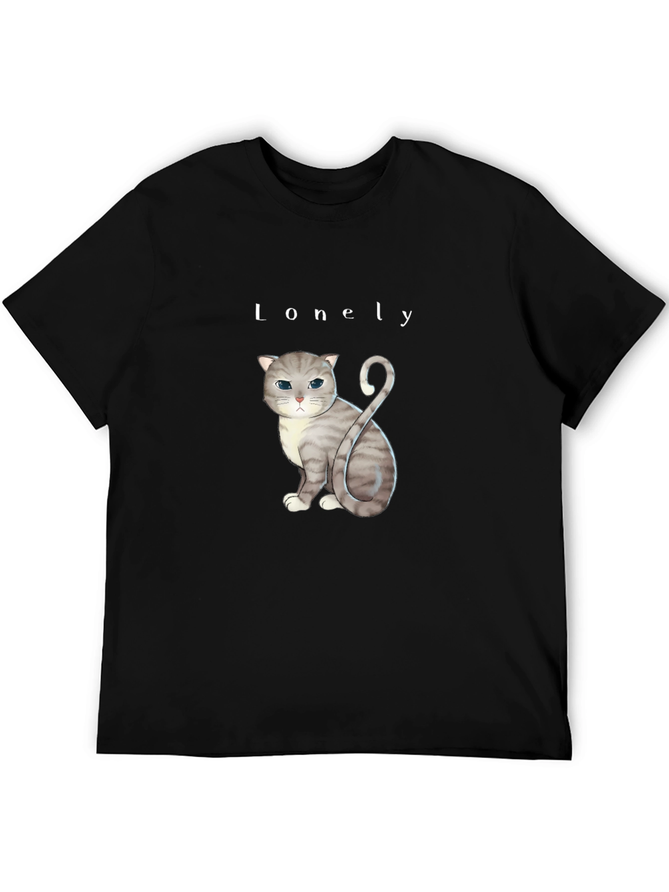 Lonely Cat Graphic T-Shirt - Unisex Cotton Tee