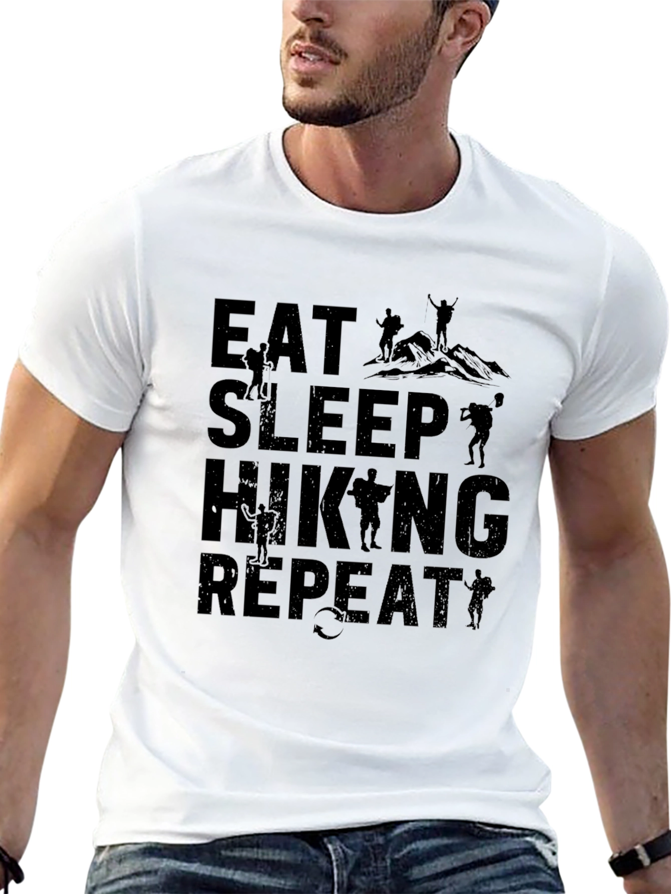 Eat Sleep Hiking Repeat Graphic Tee