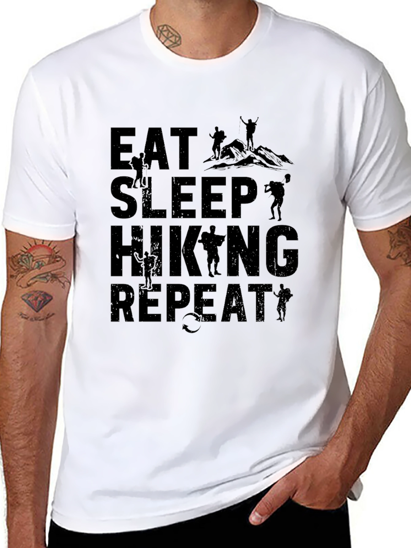 Eat Sleep Hiking Repeat Graphic Tee