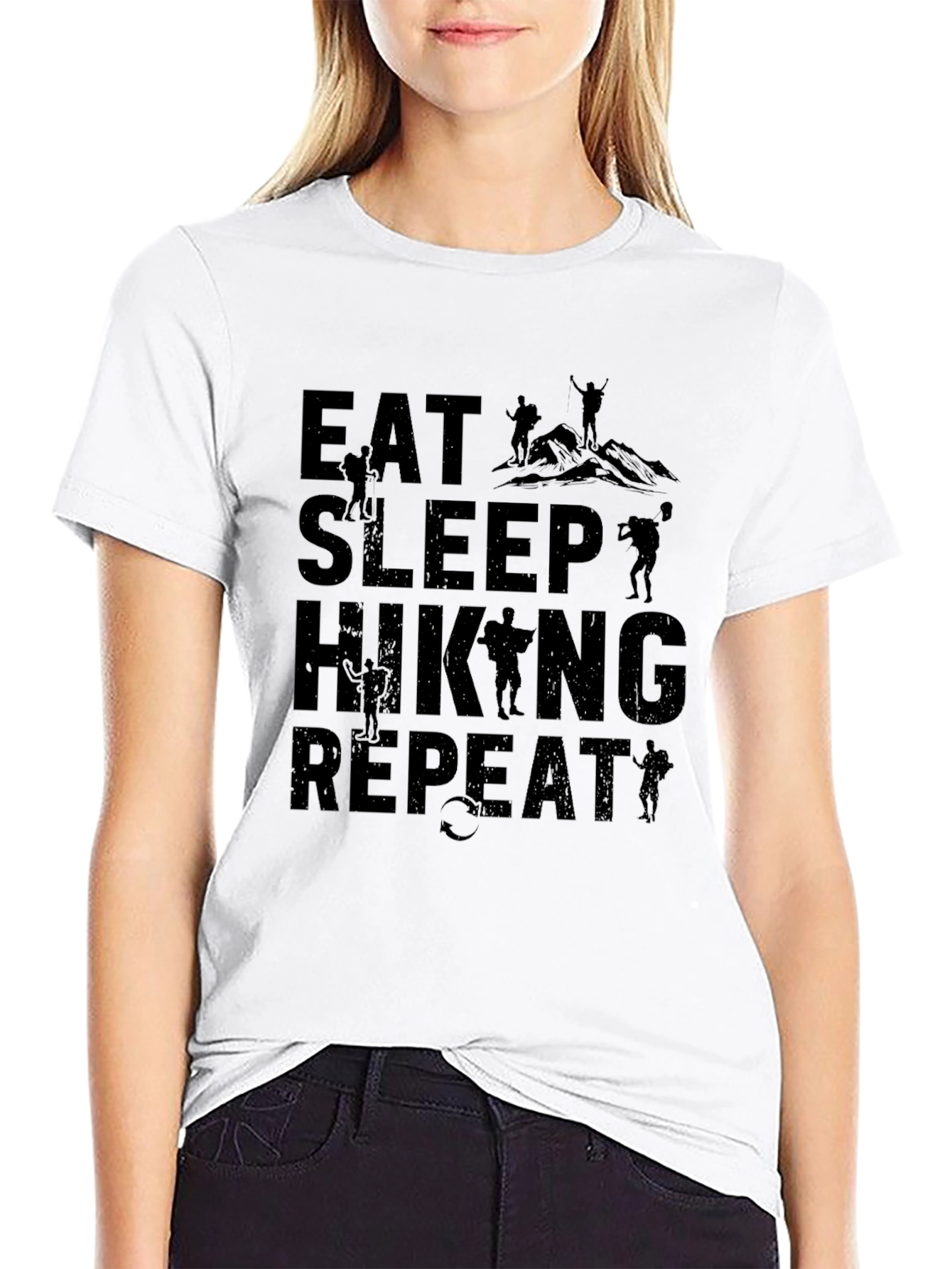 Eat Sleep Hiking Repeat Graphic Tee