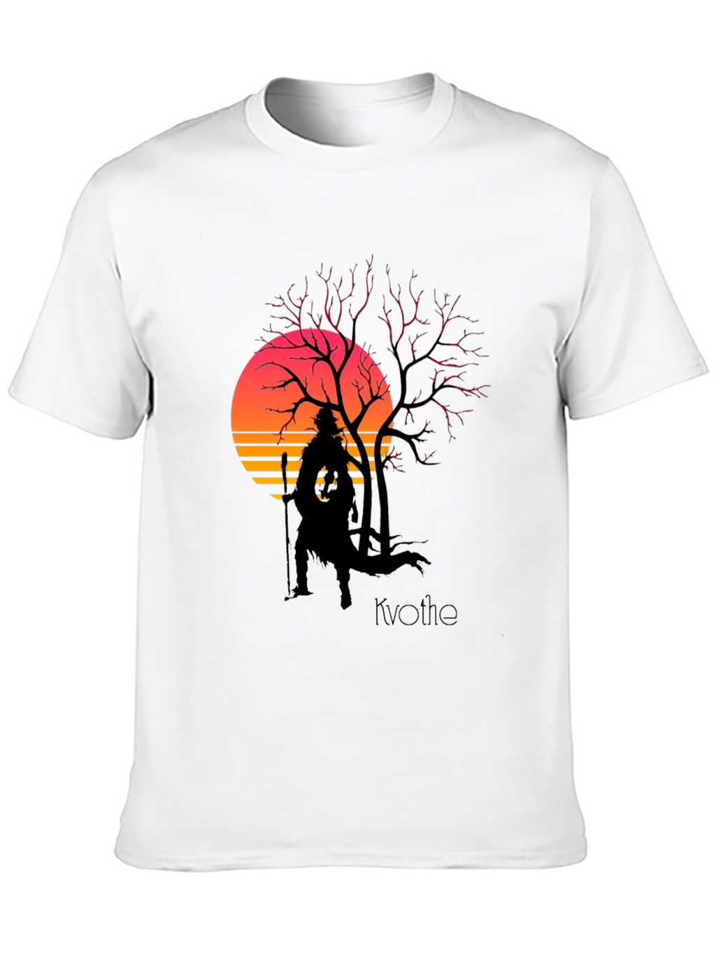 Kvothe Silhouette Tee - Retro Sunset Design