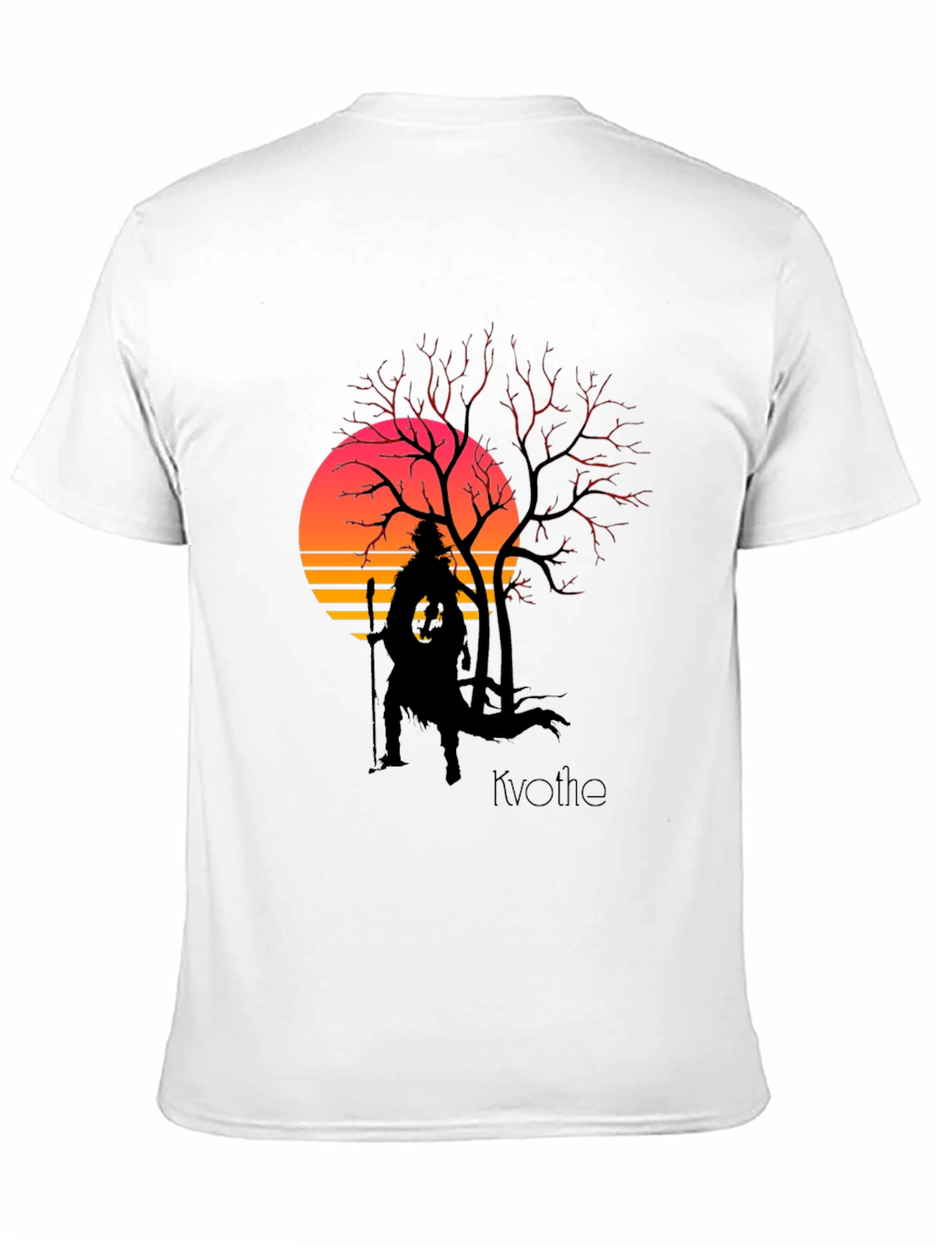 Kvothe Silhouette Tee - Retro Sunset Design