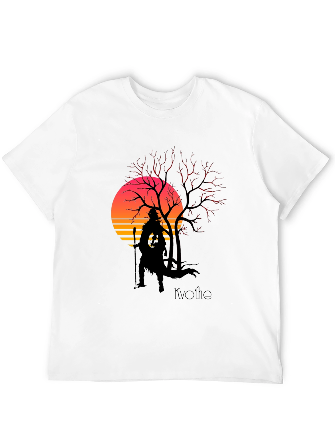 Kvothe Silhouette Tee - Retro Sunset Design