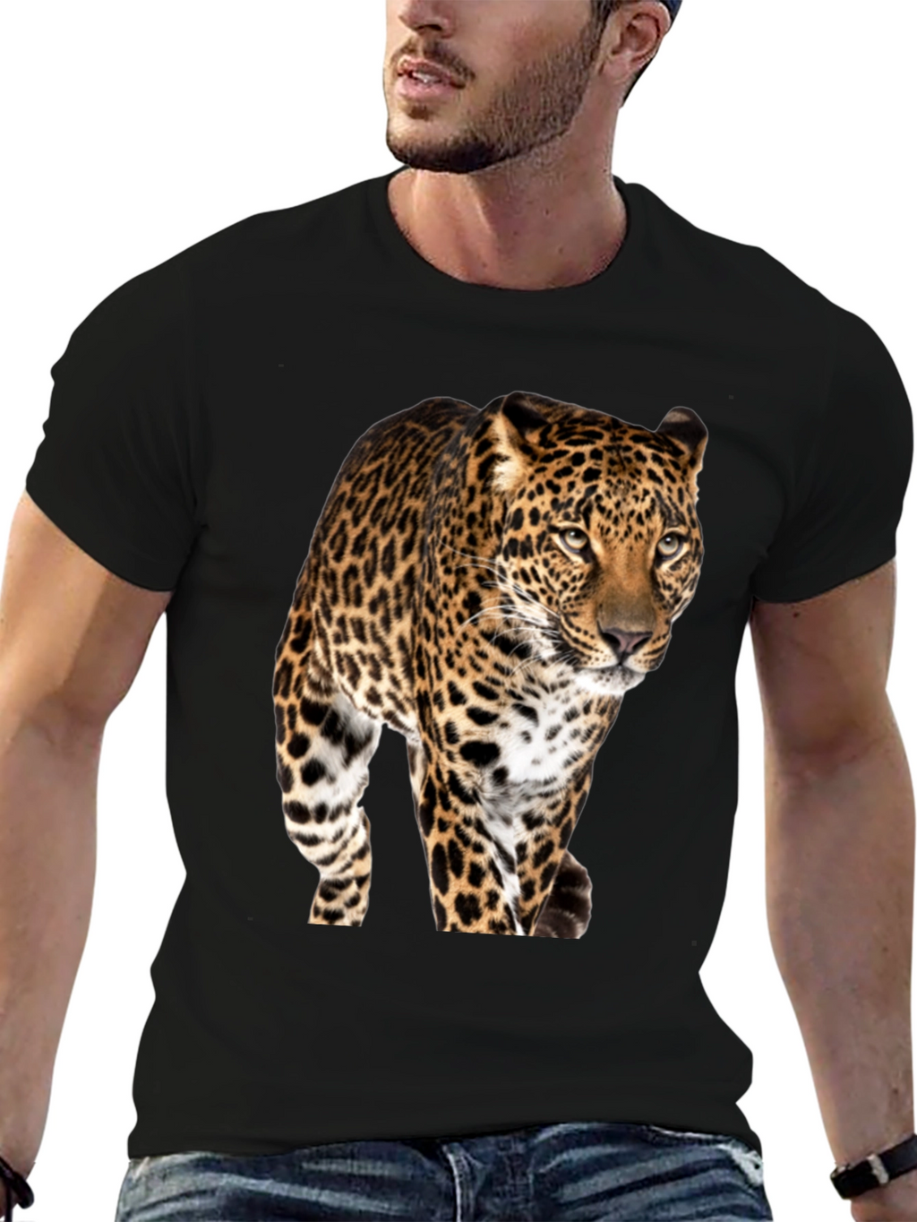 Jaguar Graphic Print Black T-Shirt