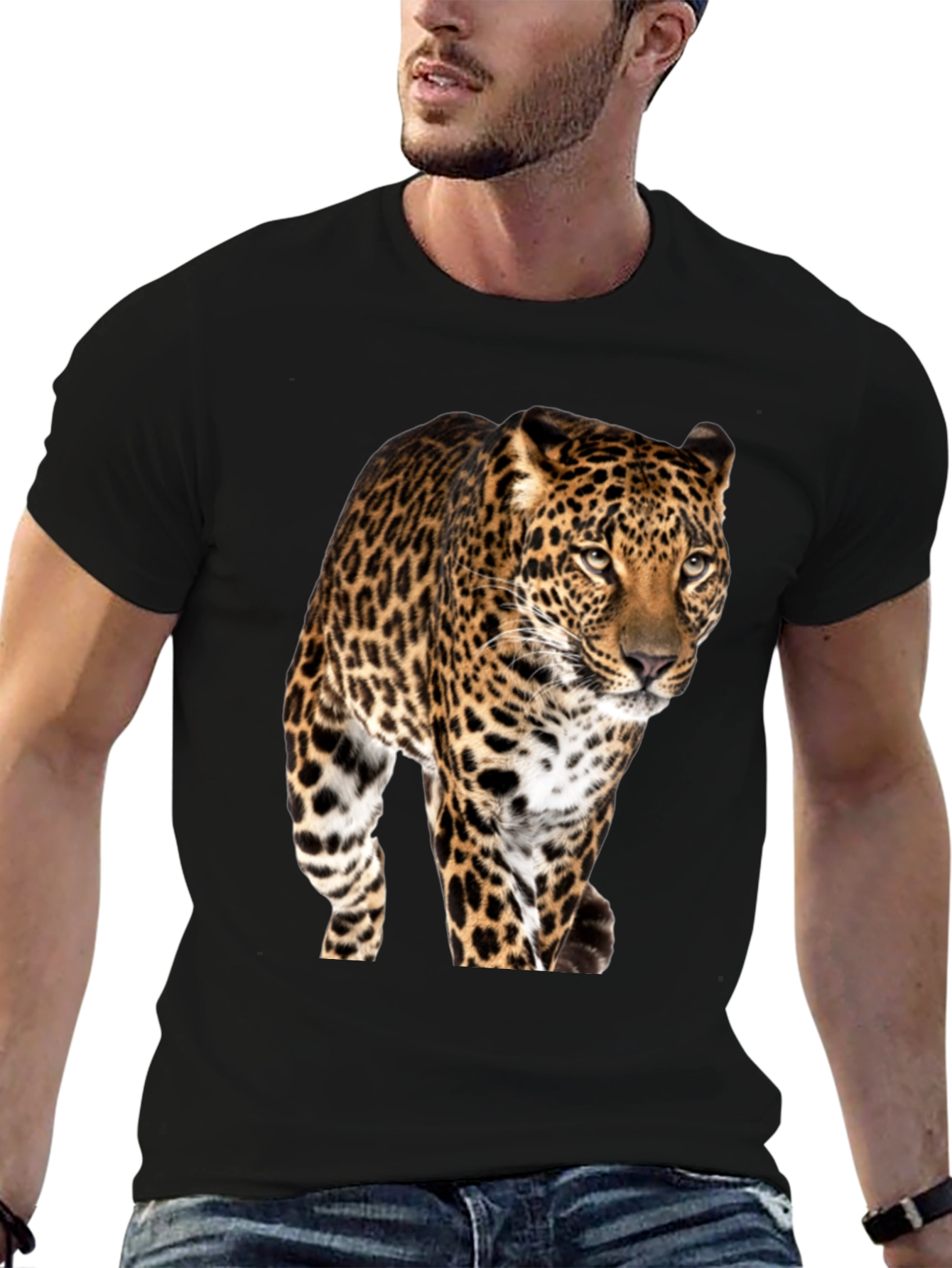 Jaguar Graphic Print Black T-Shirt