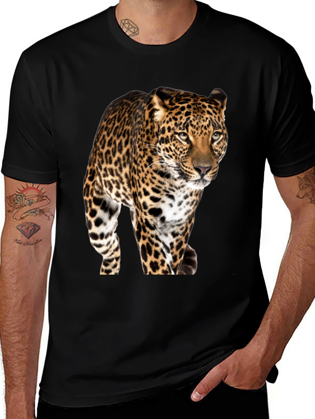 Jaguar Graphic Print Black T-Shirt