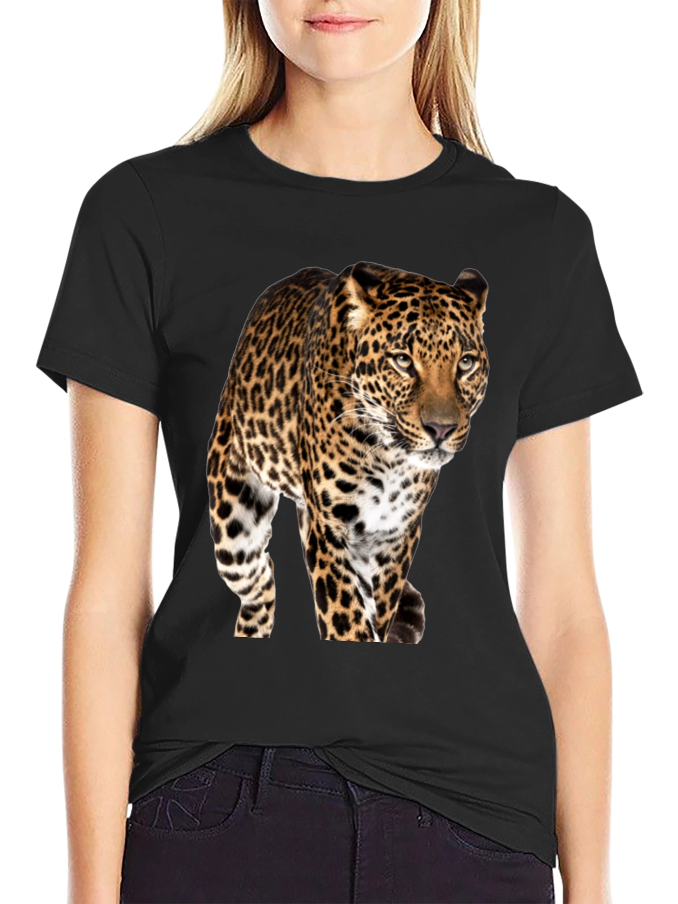 Jaguar Graphic Print Black T-Shirt