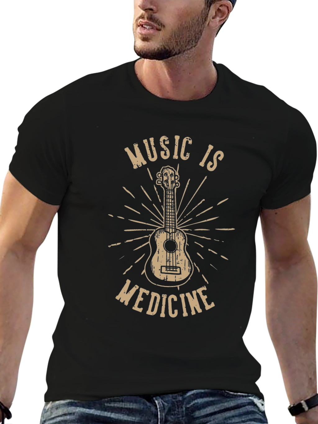 Music is Medicine Ukulele Graphic Tee