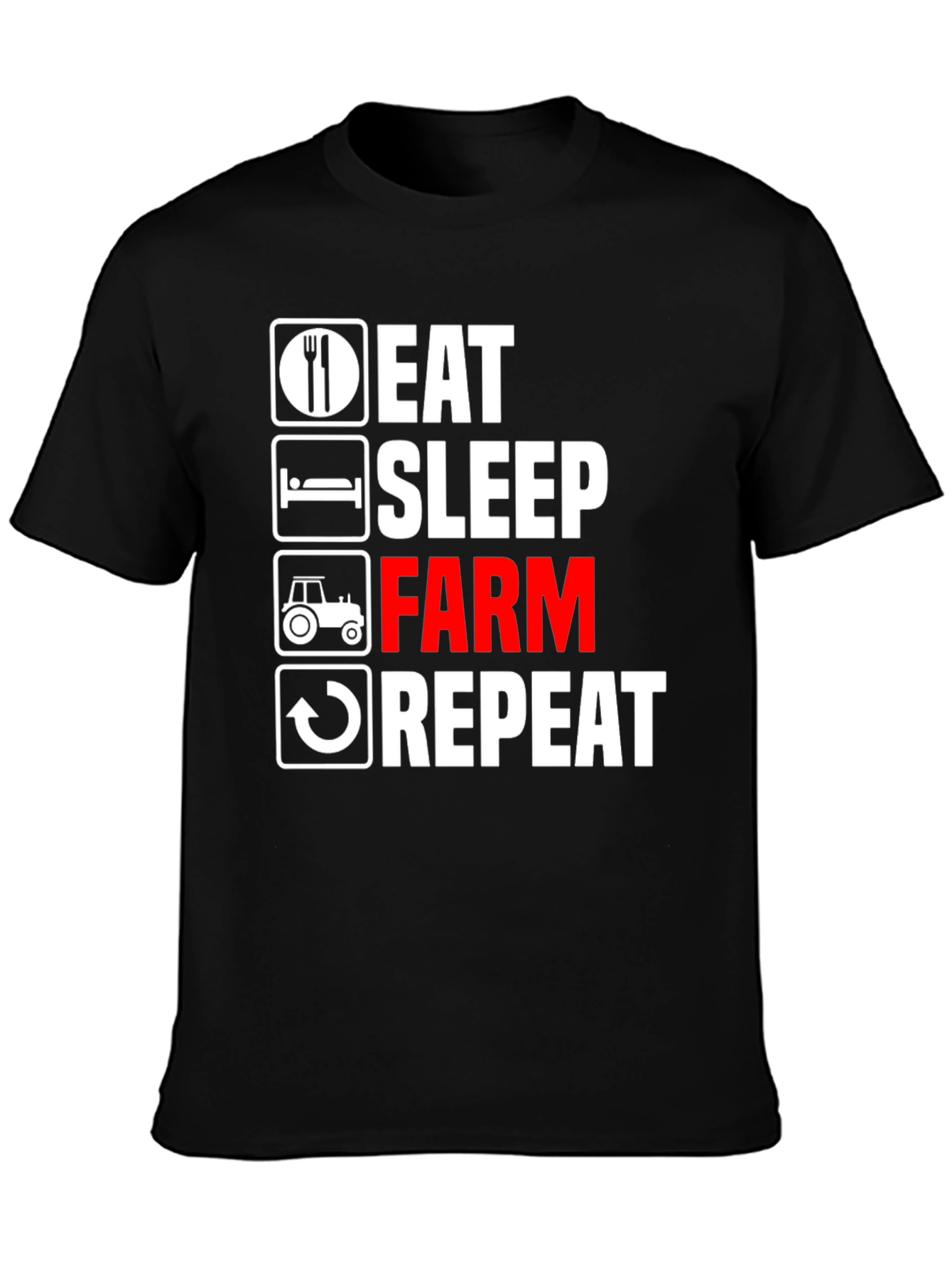 Eat Sleep Farm Repeat Graphic Tee