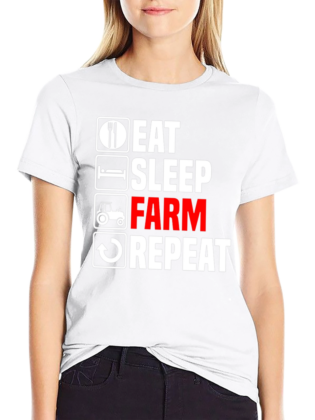 Eat Sleep Farm Repeat Graphic Tee