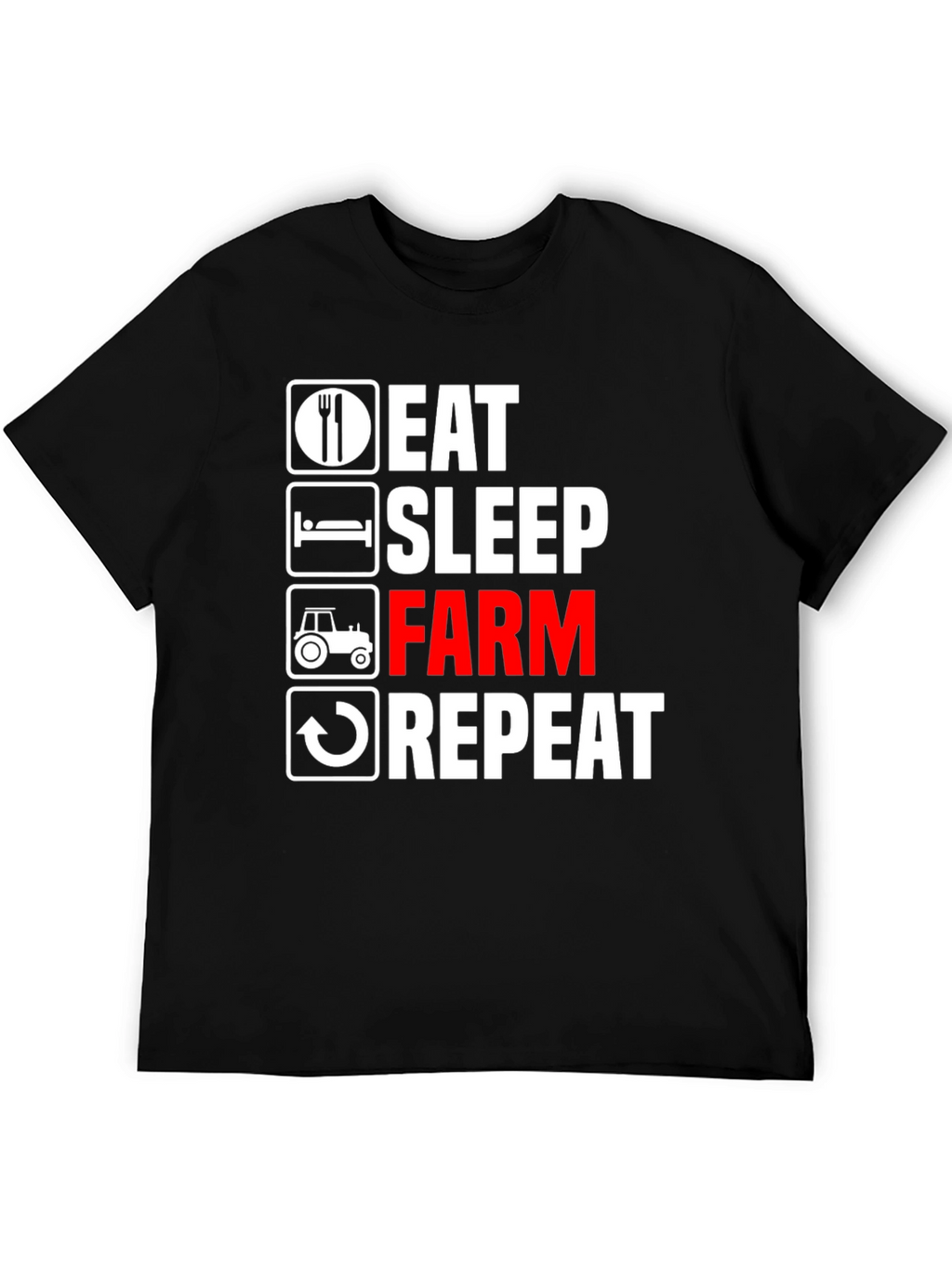 Eat Sleep Farm Repeat Graphic Tee