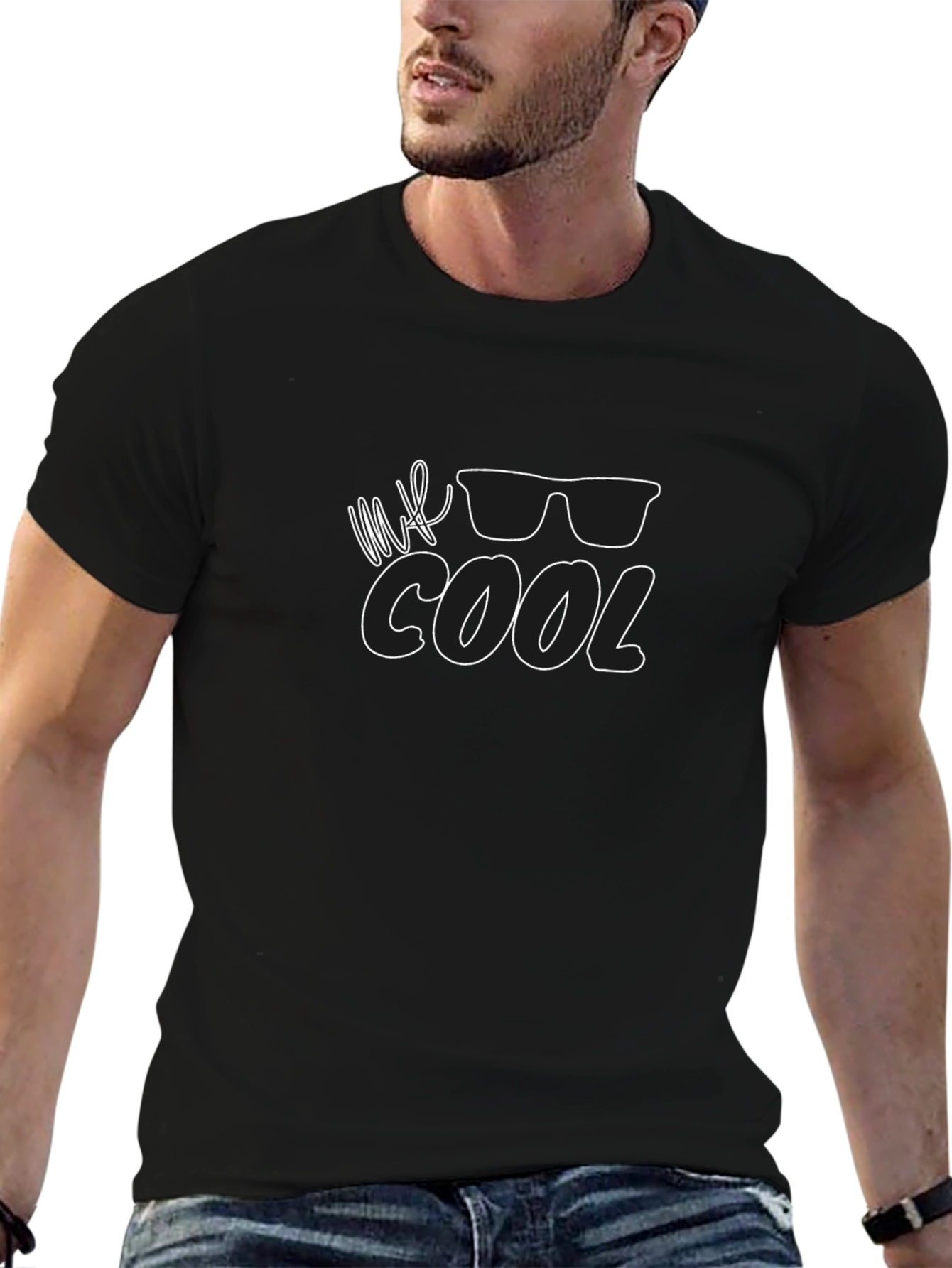 Mr. Cool Graphic Black T-Shirt