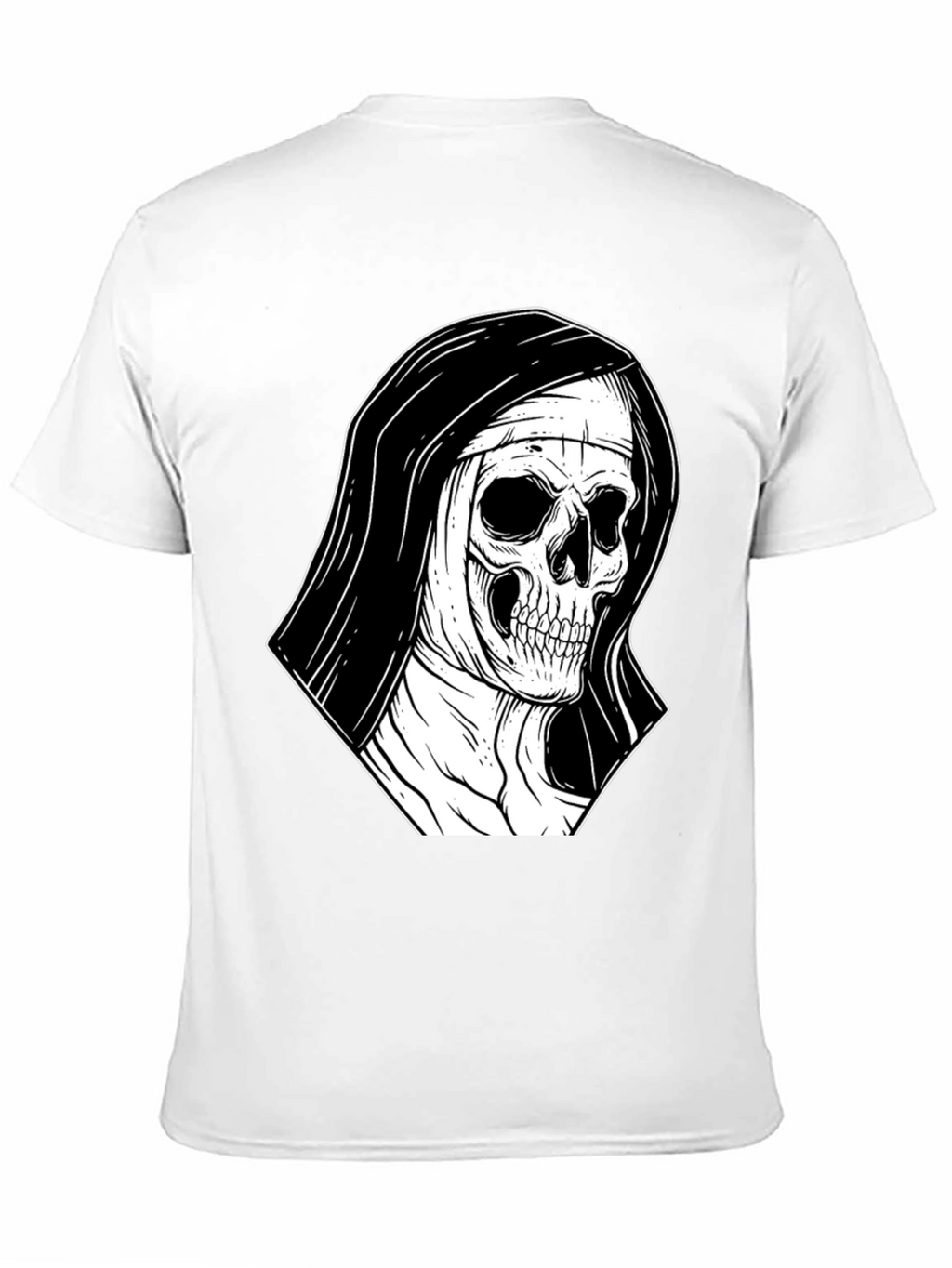 Nun Skull Graphic Black T-Shirt