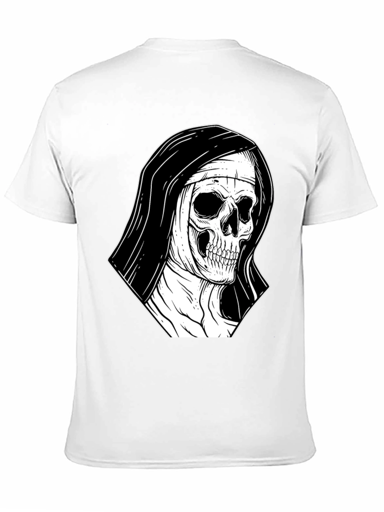 Nun Skull Graphic Black T-Shirt