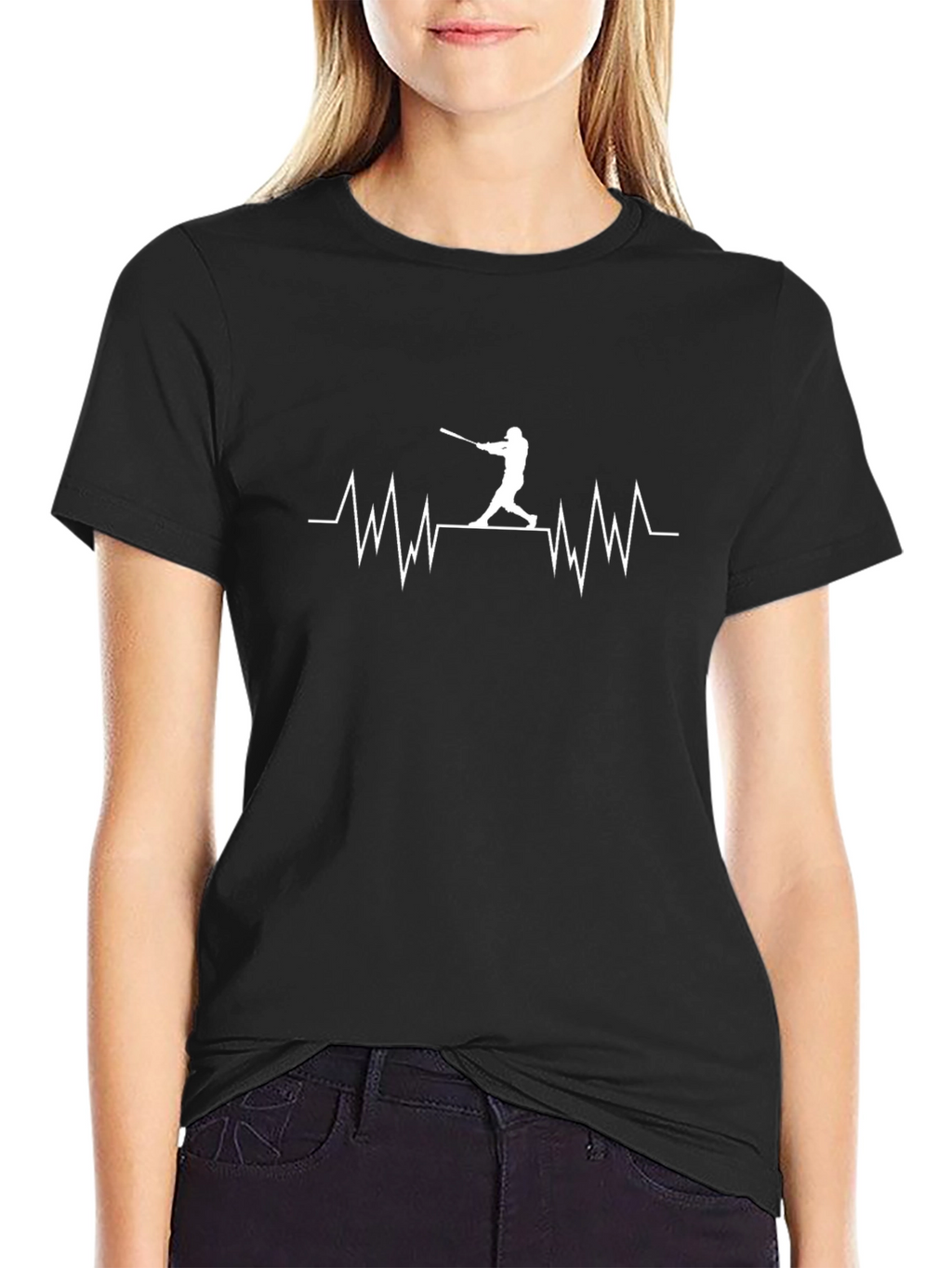 Baseball Heartbeat T-Shirt - Batter Design