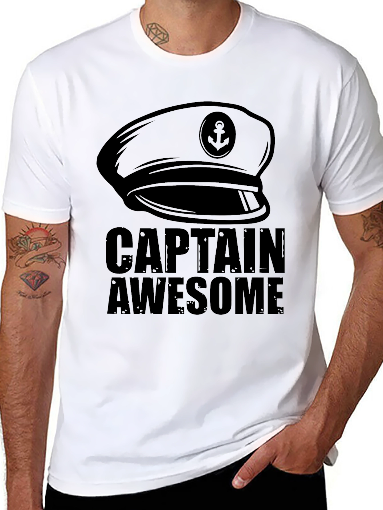 Captain Awesome Black T-Shirt