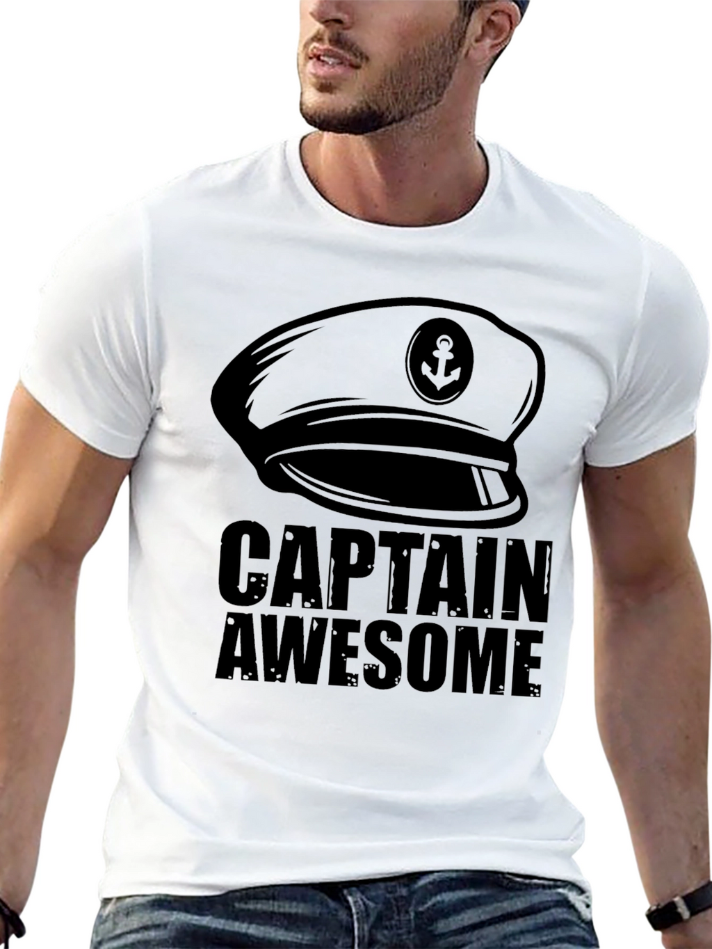 Captain Awesome Black T-Shirt