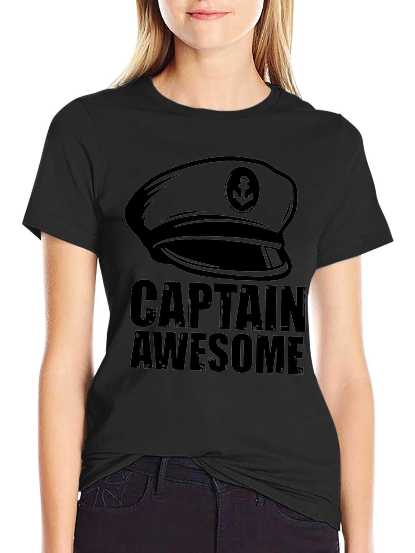 Captain Awesome Black T-Shirt