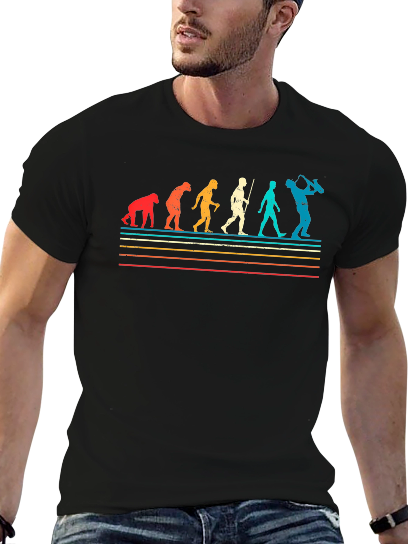 Evolution of Saxophone Player T-Shirt