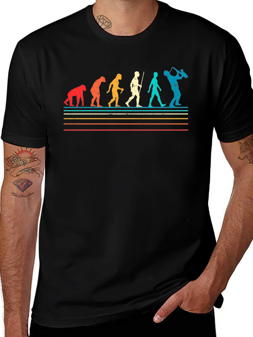 Evolution of Saxophone Player T-Shirt
