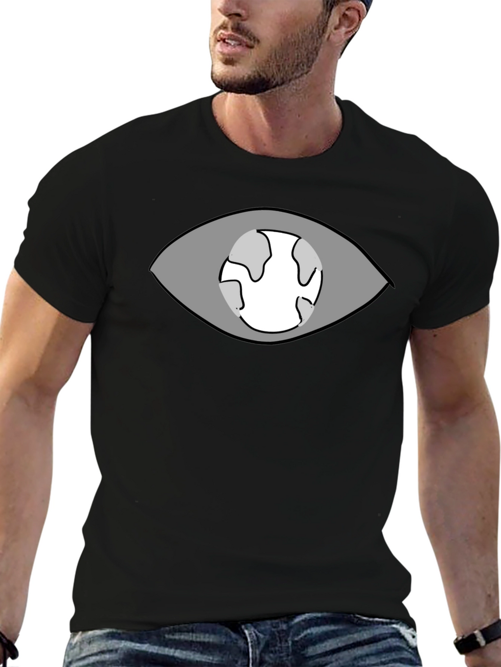 Eye Planet Graphic T-Shirt - Black