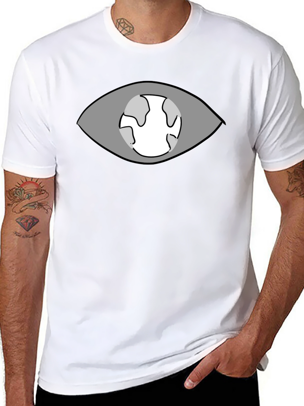 Eye Planet Graphic T-Shirt - Black