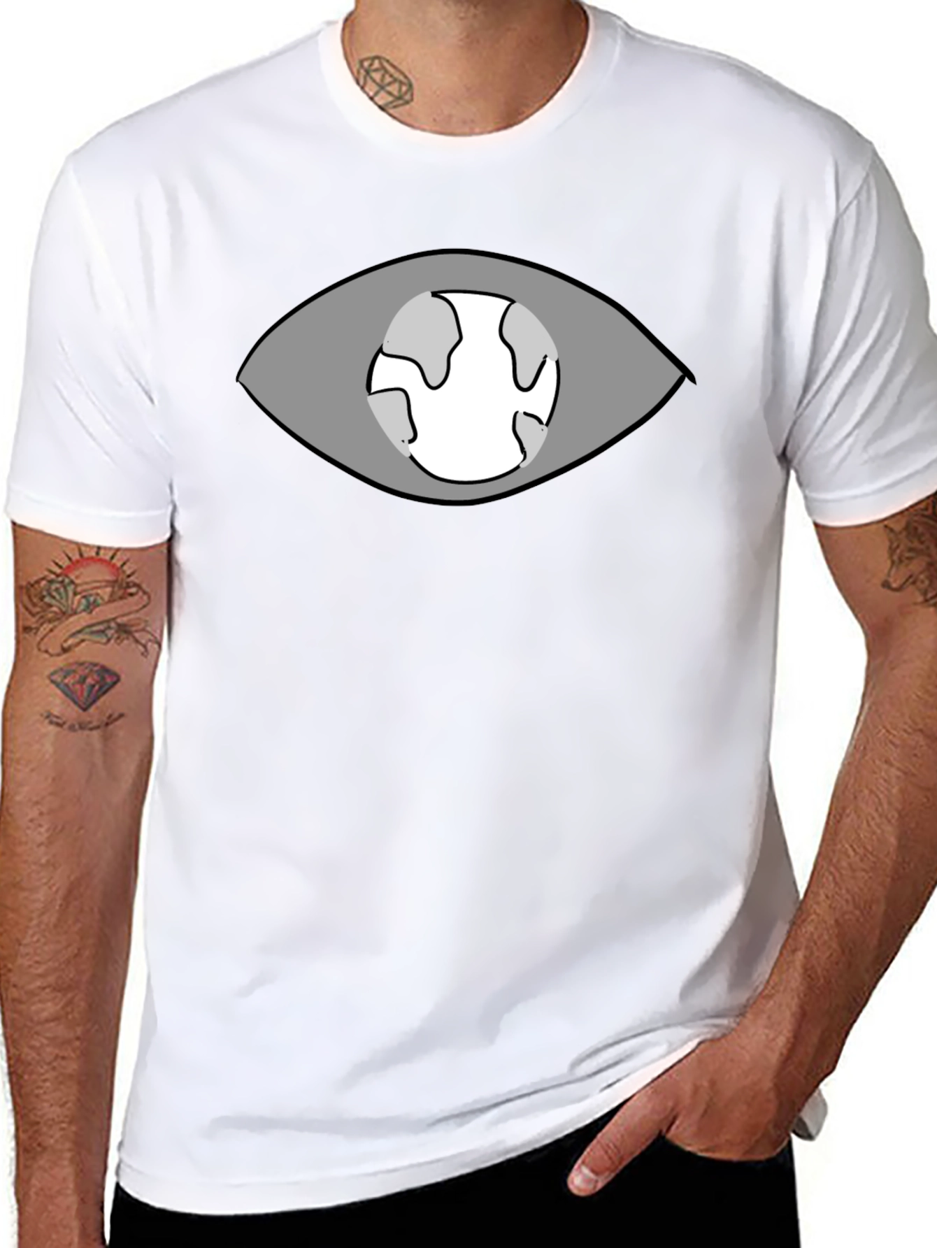 Eye Planet Graphic T-Shirt - Black