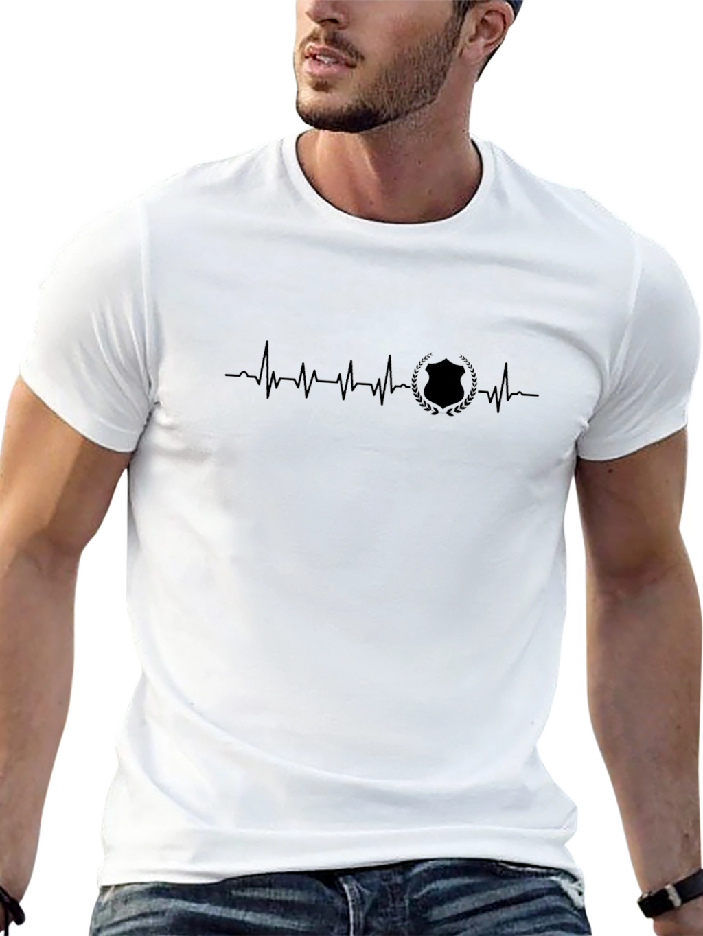 Heartbeat Shield Graphic Tee - Black