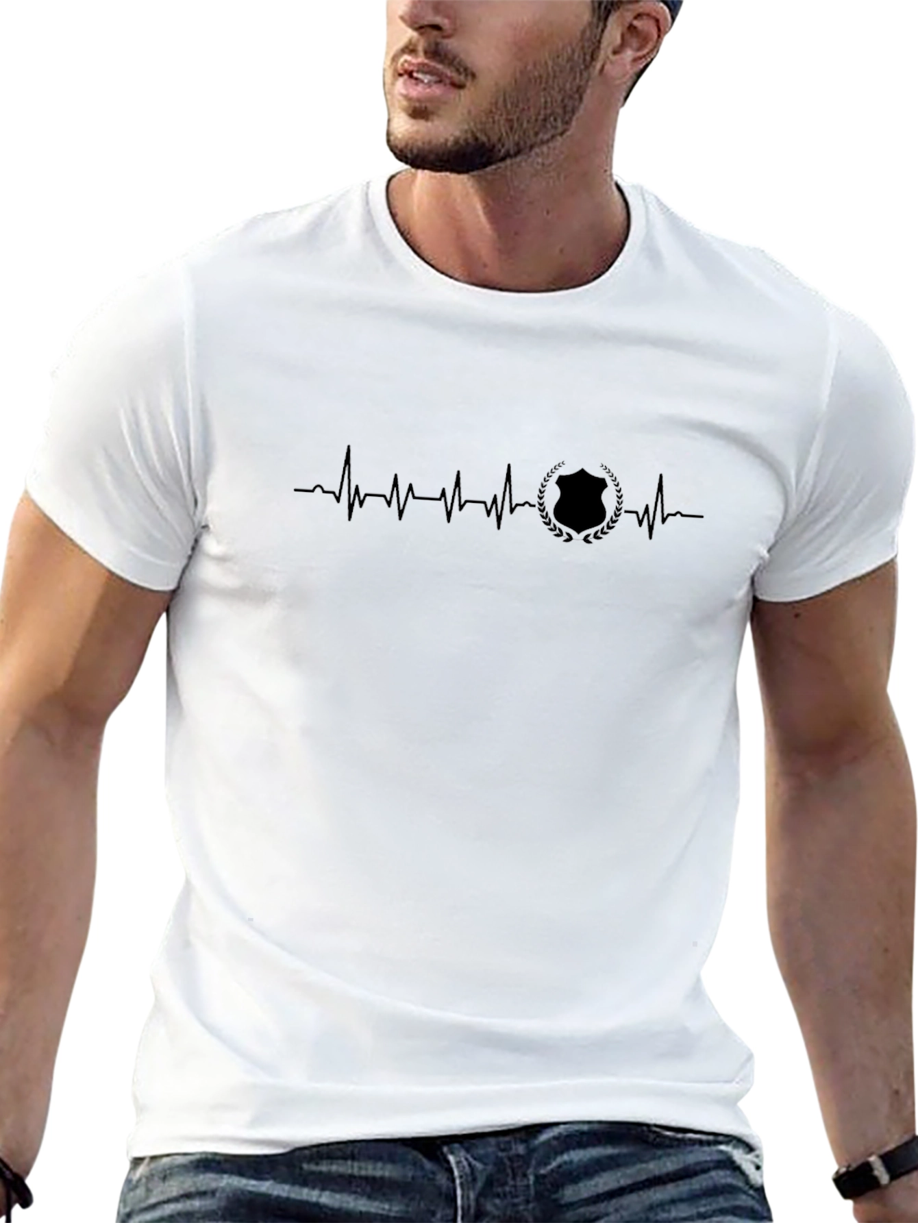 Heartbeat Shield Graphic Tee - Black