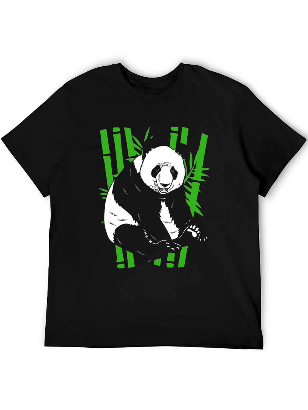 Panda Bamboo T-Shirt - Black Graphic Tee